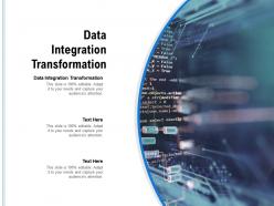 Data integration transformation ppt powerpoint presentation model graphics tutorials cpb