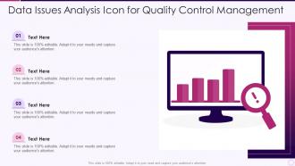 Data issues analysis icon for quality control management