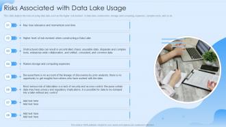 Data Lake Formation Risks Associated With Data Lake Usage