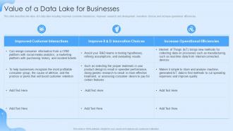 Data Lake Formation Value Of A Data Lake For Businesses