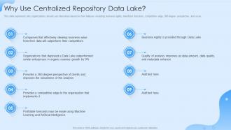 Data Lake Formation Why Use Centralized Repository Data Lake