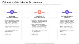 Data Lake Formation With Hadoop Cluster Value Of A Data Lake For Businesses