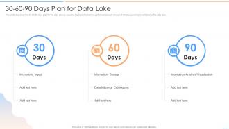 Data Lake Future Of Analytics 30 60 90 Days Plan For Data Lake Ppt Download