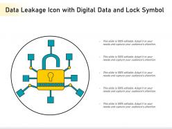 Data leakage icon with digital data and lock symbol