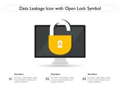 Data leakage icon with open lock symbol