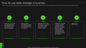 Data Lineage Importance It How To Use Data Lineage In Business Ppt Professional Example Introduction