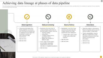 Data Lineage IT Achieving Data Lineage At Phases Of Data Pipeline Ppt Presentation Layouts Summary
