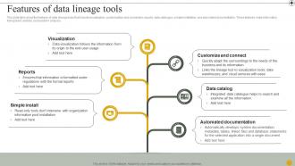 Data Lineage IT Features Of Data Lineage Tools Ppt Presentation Ideas Templates