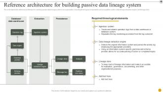 Data Lineage IT Reference Architecture For Building Passive Data Lineage System Ppt Professional Clipart