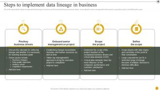 Data Lineage IT Steps To Implement Data Lineage In Business Ppt Presentation Layouts Professional