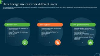 Data Lineage Use Cases For Different Users Ppt File Inspiration