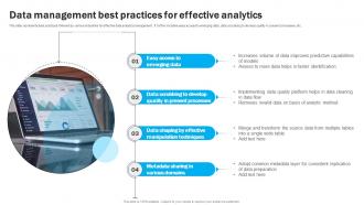 Data Management Best Practices For Effective Analytics