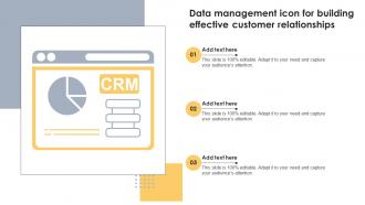 Data Management Icon For Building Effective Customer Relationships