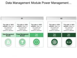 Data Management Module Power Management Module Reporting System