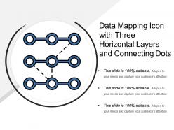 Data mapping icon with three horizontal layers and connecting dots