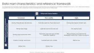Data Mart Characteristics And Reference Framework
