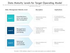 Data maturity levels for target operating model
