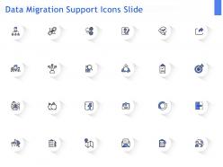 Data migration support icons slide ppt powerpoint presentation summary topics