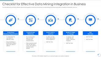 Data Mining Checklist For Effective Data Mining Integration In Business