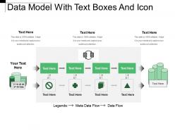 Data model with text boxes and icon