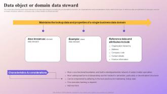 Data Object Or Domain Data Steward Data Subject Area Stewardship Model