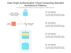 Data origin authentication cloud computing standard architecture patterns ppt presentation diagram