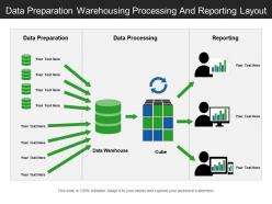 Data preparation warehousing processing and reporting layout