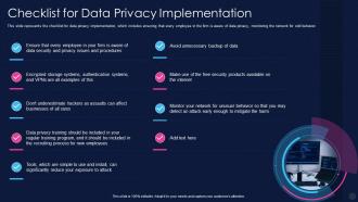 Data Privacy It Checklist For Data Privacy Implementation
