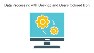 Data Processing With Desktop And Gears Colored Icon In Powerpoint Pptx Png And Editable Eps Format