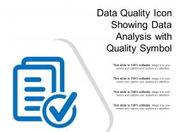 Data quality icon showing data analysis with quality symbol
