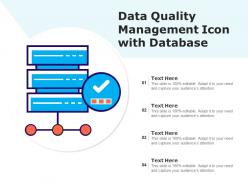 Data quality management icon with database