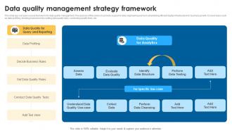 Data Quality Management Strategy Framework