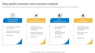 Data Quality Measures And Assurance Analysis