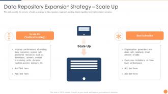 Data repository expansion strategy scale up strategic plan for database upgradation