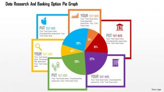 Data Research And Banking Option Pie Graph Flat Powerpoint Design