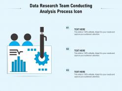 Data research team conducting analysis process icon