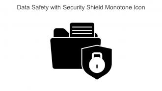 Data Safety With Security Shield Monotone Icon In Powerpoint Pptx Png And Editable Eps Format