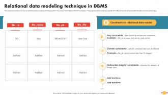 Data Schema In DBMS Relational Data Modeling Technique In DBMS