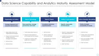 Data Science Capability And Analytics Maturity Assessment Model