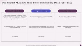 Data Science Implementation Data Scientist Must Have Skills Before Implementing Data Science
