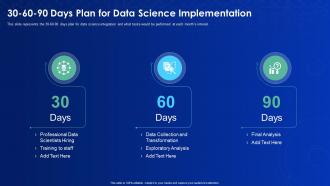 Data science it 30 60 90 days plan for data science implementation