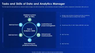 Data science it tasks and skills of data and analytics manager