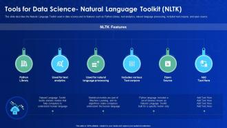Data science it tools for data science natural language toolkit nltk