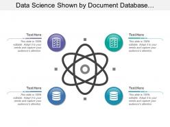 Data science shown by document database and atom image