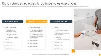 Data Science Strategies To Optimize Sales Operations