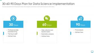 Data scientist 30 60 90 days plan for data science implementation ppt introduction