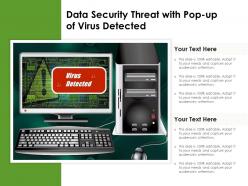Data Security Threat With Pop Up Of Virus Detected