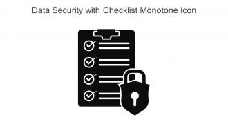 Data Security With Checklist Monotone Icon In Powerpoint Pptx Png And Editable Eps Format