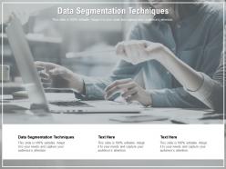 Data segmentation techniques ppt powerpoint presentation gallery deck cpb
