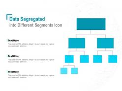 Data segregated into different segments icon